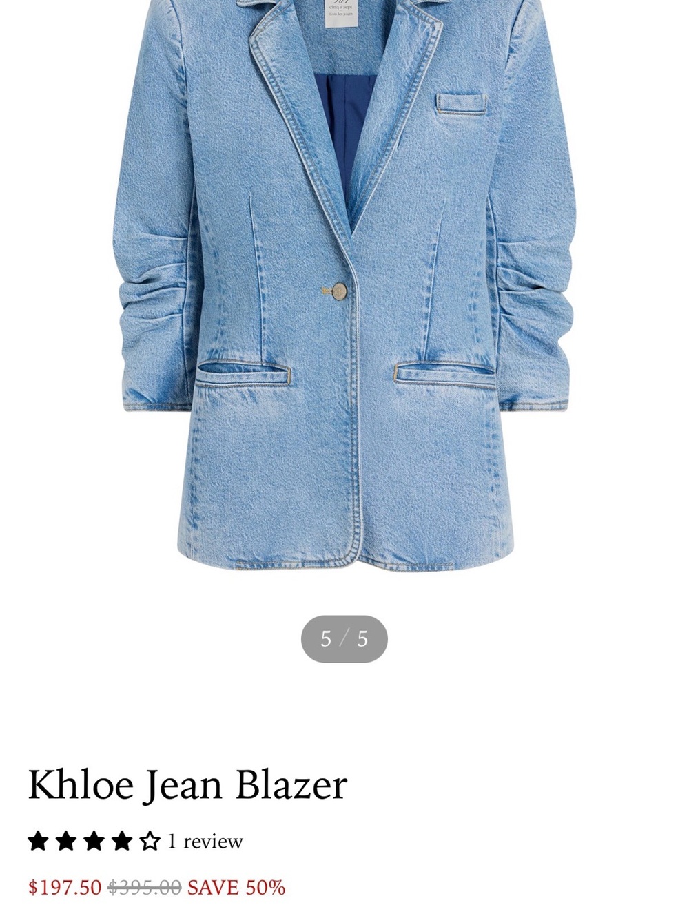cinq a sept Light Blue Denim Blazer